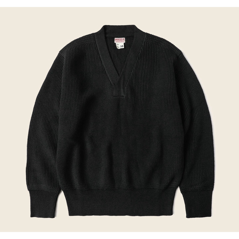 USAAF Type A-1 V-neck Mechanics Wool Sweater Black Bronson USA SHIP